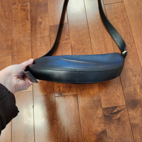 All Saints half moon black leather crossbody bag - Picture 6 of 15